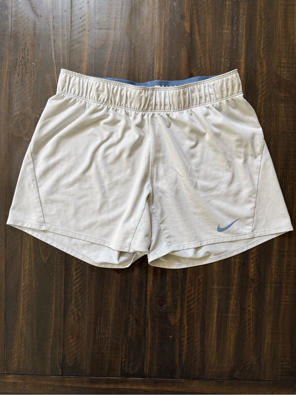 Nike Dri-Fit Shorts Women’s S Light Gray Athletic Drawstring Workout Gym Stretch